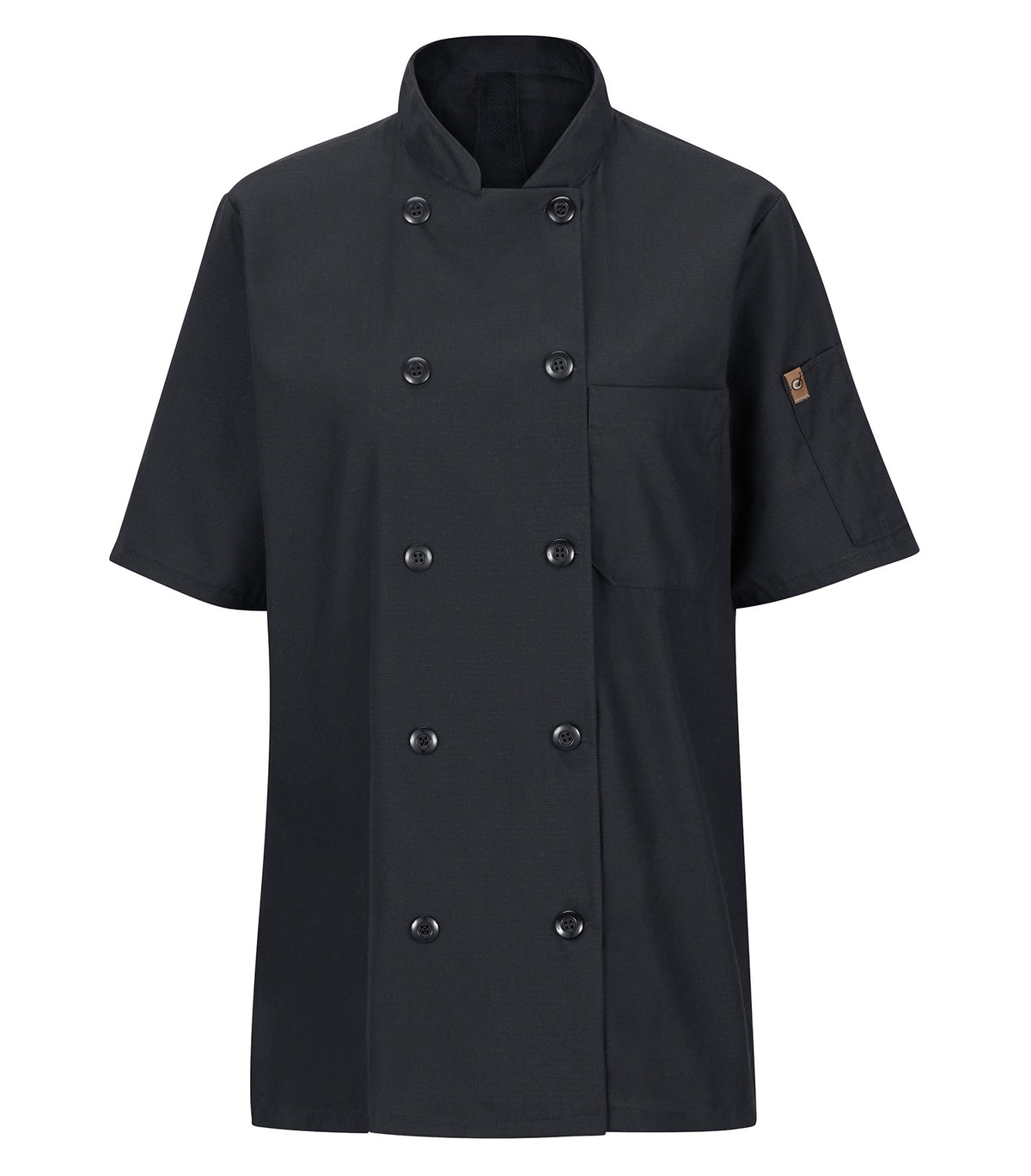 RED KAP&reg; CHEF DESIGNS&reg; LADIES' SHORT SLEEVE CHEF COAT WITH OILBLOK + MIMIX™. 045X - Special Order - Feature Item
