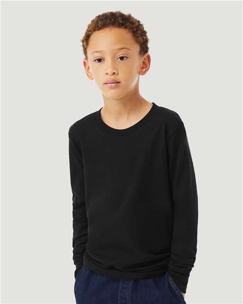 BELLA + CANVAS Youth Heather CVC Long Sleeve Tee 3501YCVC