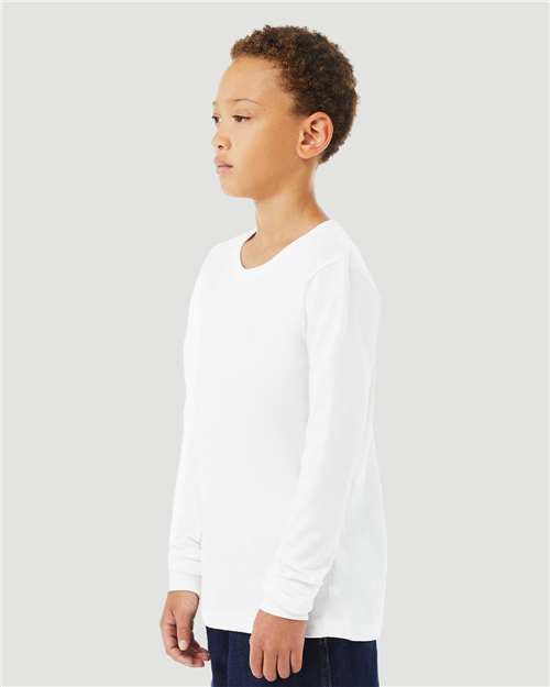 BELLA + CANVAS Youth Heather CVC Long Sleeve Tee 3501YCVC