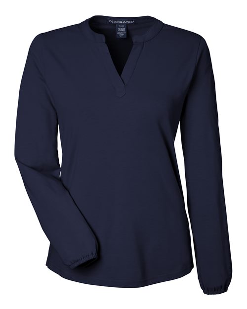 Devon & Jones Women's Raleigh Half-Placket Knit Top DP122W