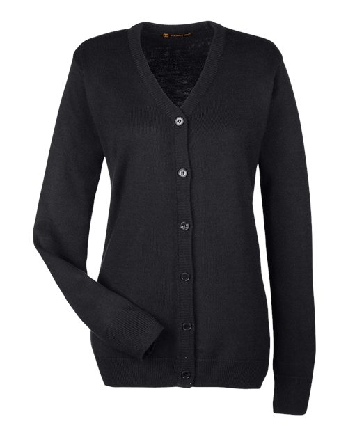 Harriton Women's Pilbloc V-Neck Button Cardigan Sweater M425W