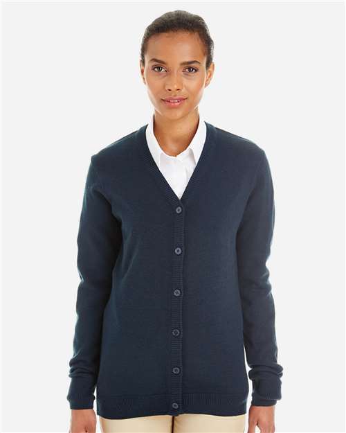 Harriton Women's Pilbloc V-Neck Button Cardigan Sweater M425W