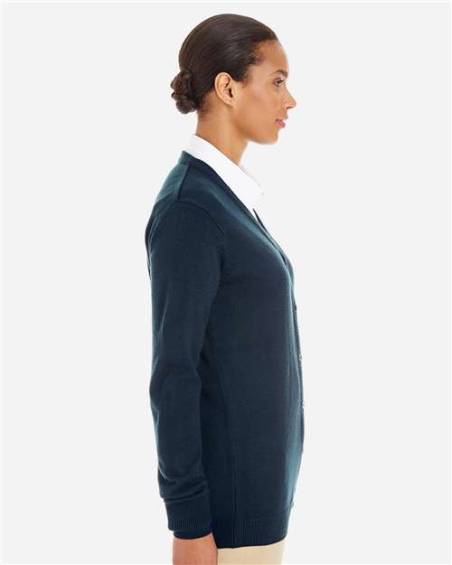 Harriton Women's Pilbloc V-Neck Button Cardigan Sweater M425W