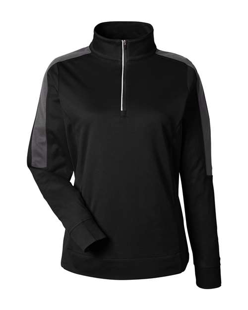 CORE365 Women's Market Snag Protect Mesh Colorblock Quarter-Zip Pullover CE404W