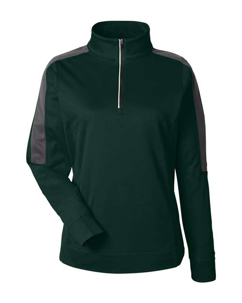 CORE365 Women's Market Snag Protect Mesh Colorblock Quarter-Zip Pullover CE404W