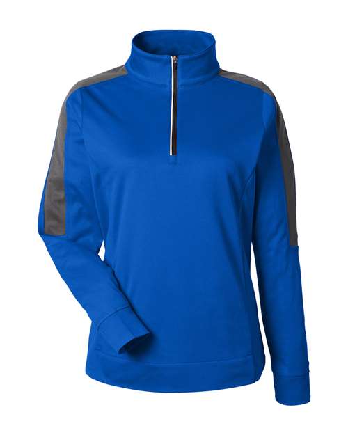 CORE365 Women's Market Snag Protect Mesh Colorblock Quarter-Zip Pullover CE404W