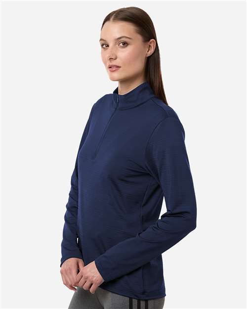 Adidas Women's Textured Stripe Quarter-Zip Pullover A709