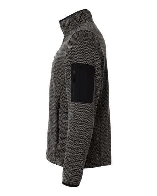 North End Men's Jasper Jacquard Full-Zip Fleece Jacket NE730