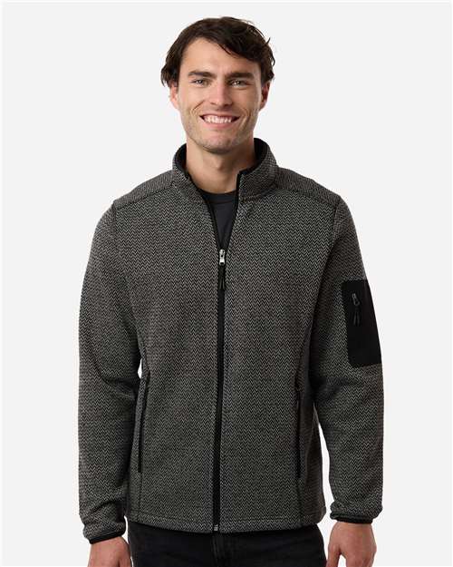 North End Men's Jasper Jacquard Full-Zip Fleece Jacket NE730