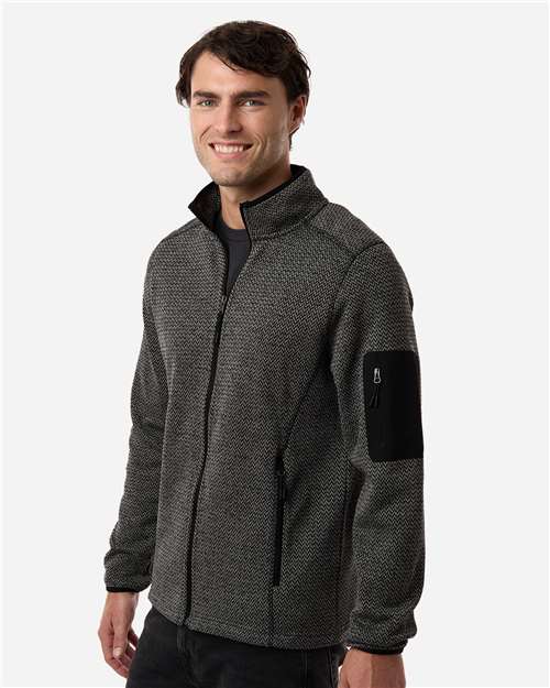 North End Men's Jasper Jacquard Full-Zip Fleece Jacket NE730