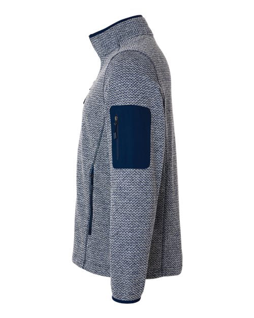North End Men's Jasper Jacquard Full-Zip Fleece Jacket NE730