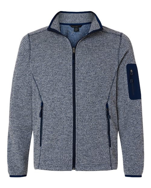 North End Men's Jasper Jacquard Full-Zip Fleece Jacket NE730