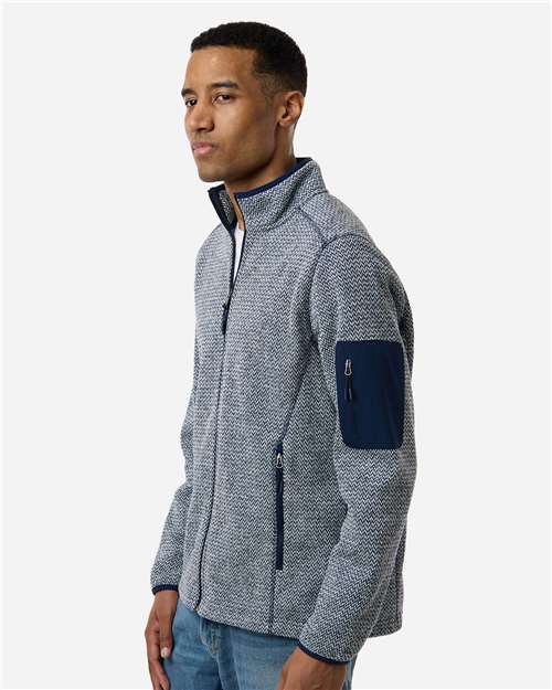 North End Men's Jasper Jacquard Full-Zip Fleece Jacket NE730