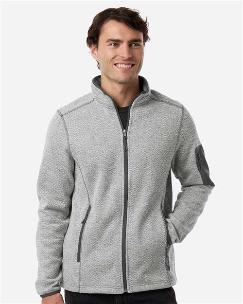 North End Men's Jasper Jacquard Full-Zip Fleece Jacket NE730