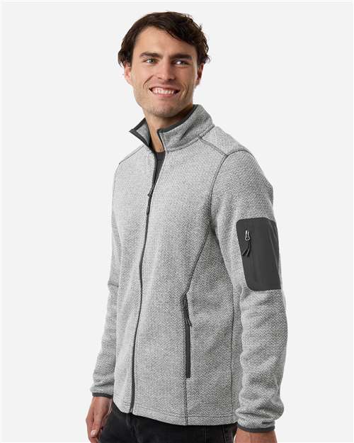 North End Men's Jasper Jacquard Full-Zip Fleece Jacket NE730