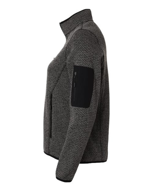 North End Women's Jasper Jacquard Full-Zip Fleece Jacket NE730W