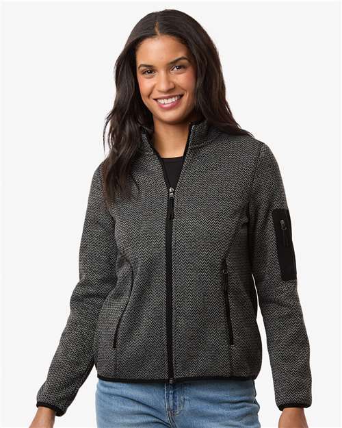 North End Women's Jasper Jacquard Full-Zip Fleece Jacket NE730W