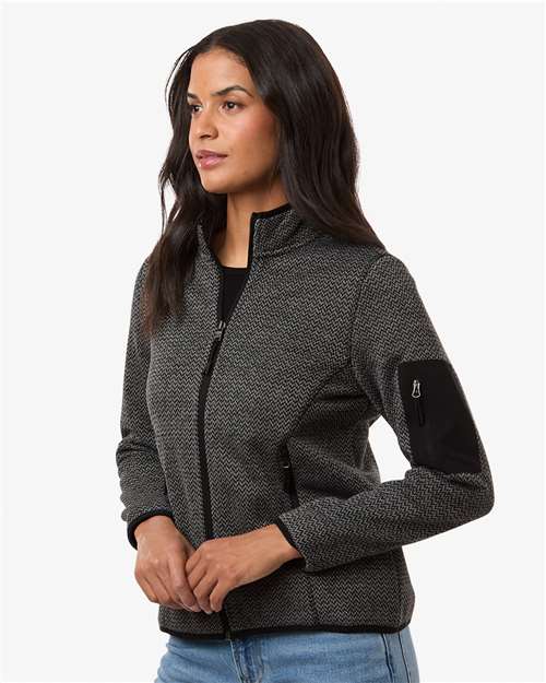North End Women's Jasper Jacquard Full-Zip Fleece Jacket NE730W