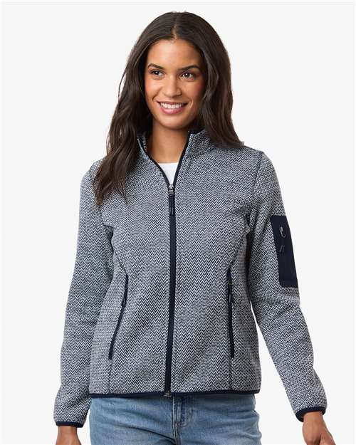 North End Women's Jasper Jacquard Full-Zip Fleece Jacket NE730W