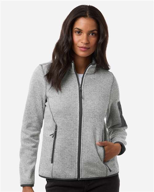 North End Women's Jasper Jacquard Full-Zip Fleece Jacket NE730W