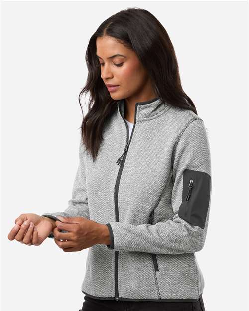 North End Women's Jasper Jacquard Full-Zip Fleece Jacket NE730W