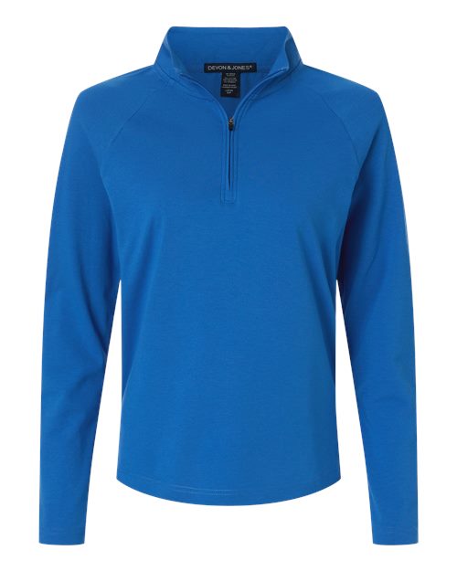 Devon & Jones Women's Seaton Pebble Textured Quarter-Zip Pullover DG402W