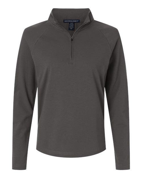 Devon & Jones Women's Seaton Pebble Textured Quarter-Zip Pullover DG402W