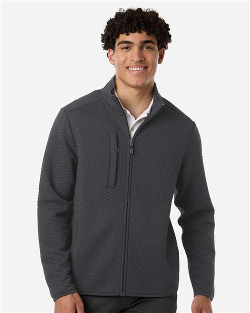 North End Men's Aspen Herringbone Fleece Full-Zip NE425