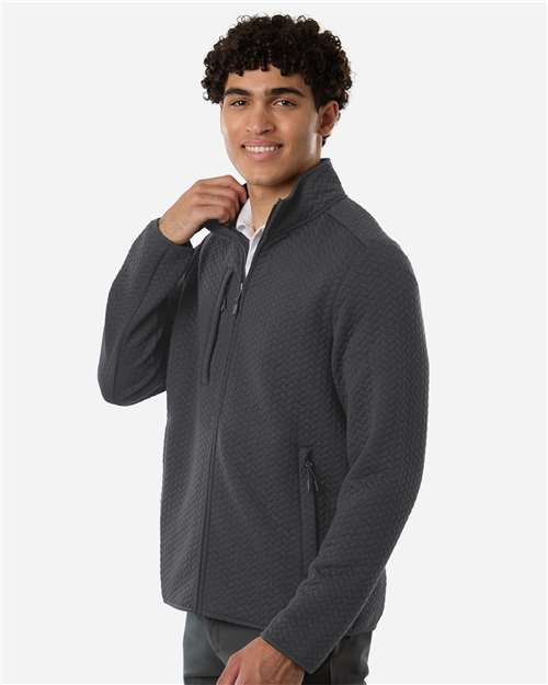 North End Men's Aspen Herringbone Fleece Full-Zip NE425