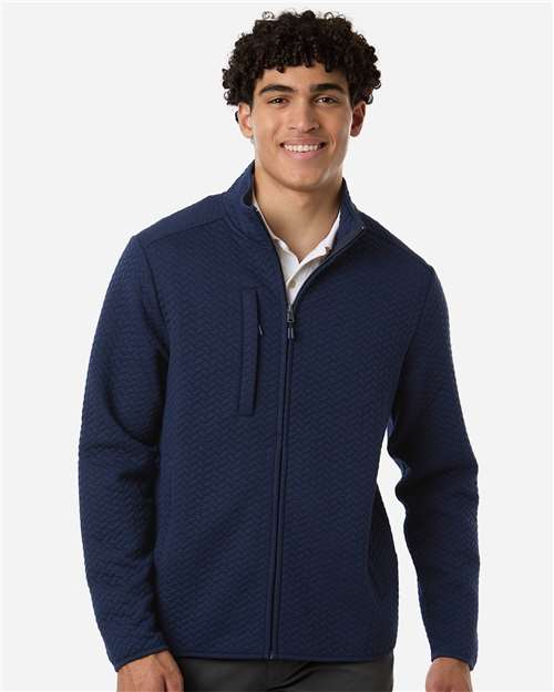 North End Men's Aspen Herringbone Fleece Full-Zip NE425