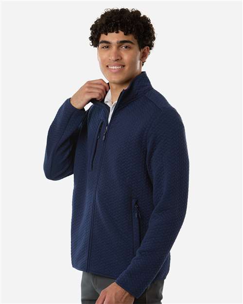North End Men's Aspen Herringbone Fleece Full-Zip NE425