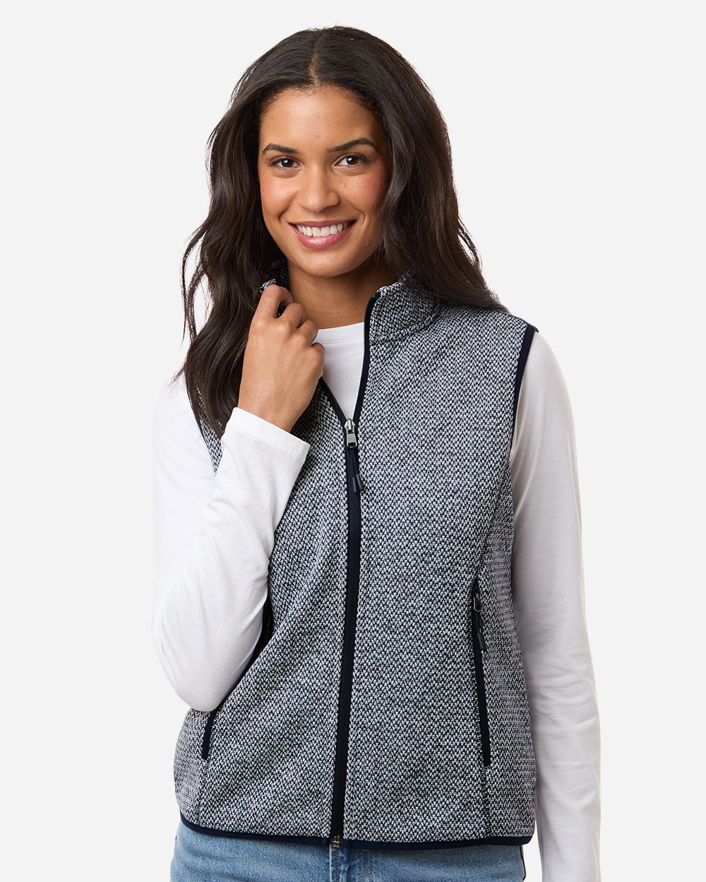 North End Women's Jasper Jacquard Fleece Vest NE731W