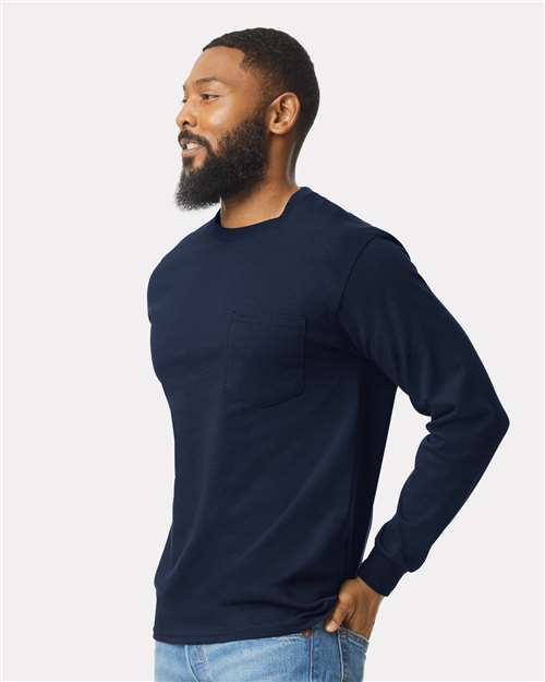 Gildan Unisex Ultra Cotton® Long Sleeve Pocket T-Shirt 2410