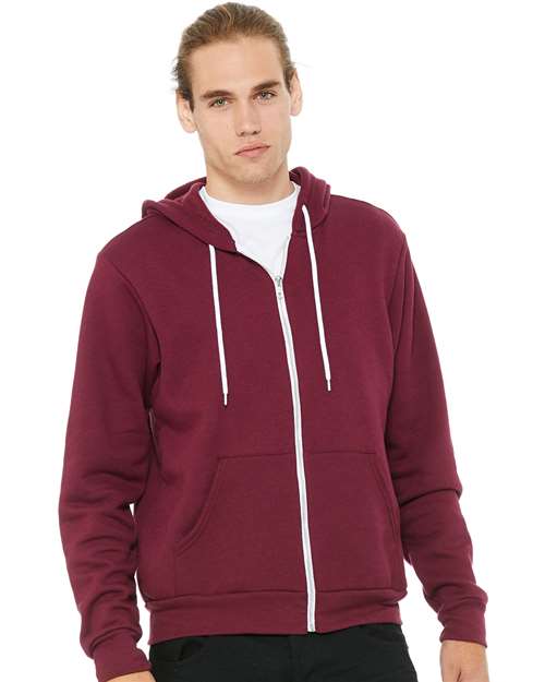 BELLA + CANVAS Unisex Sponge Fleece Full-Zip Hoodie Sweatshirt 3739