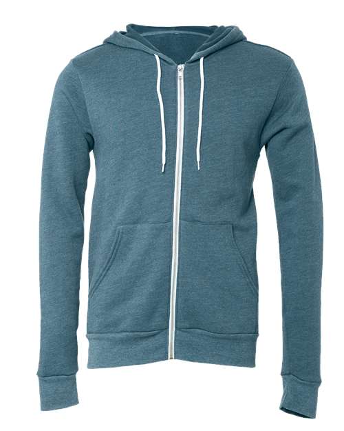 BELLA + CANVAS Unisex Sponge Fleece Full-Zip Hoodie Sweatshirt 3739