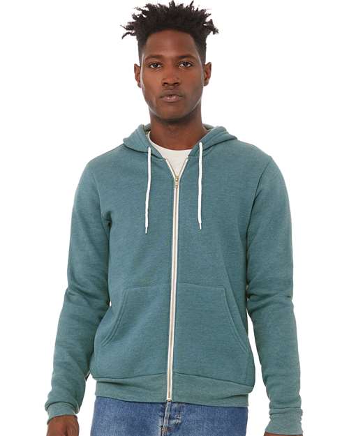 BELLA + CANVAS Unisex Sponge Fleece Full-Zip Hoodie Sweatshirt 3739