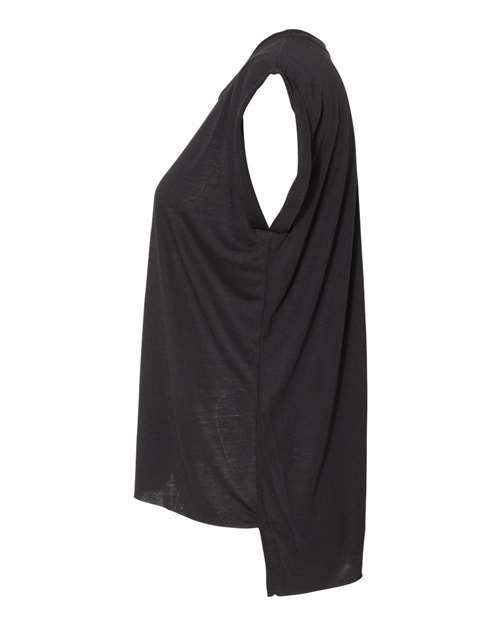 BELLA + CANVAS Women’s Flowy Rolled Cuffs Muscle Tee 8804