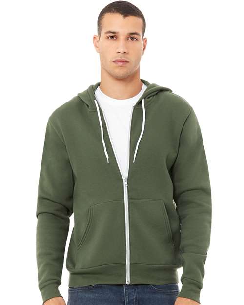 BELLA + CANVAS Unisex Sponge Fleece Full-Zip Hoodie Sweatshirt 3739