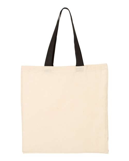 Q-Tees Economical Tote with Contrast-Color Handles QTB6000