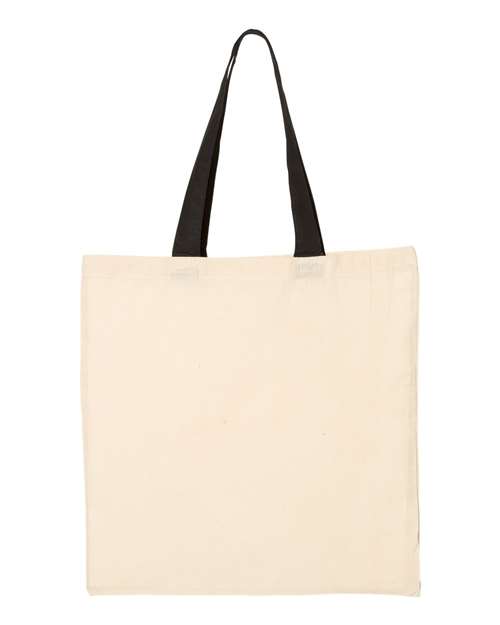 Q-Tees Economical Tote with Contrast-Color Handles QTB6000
