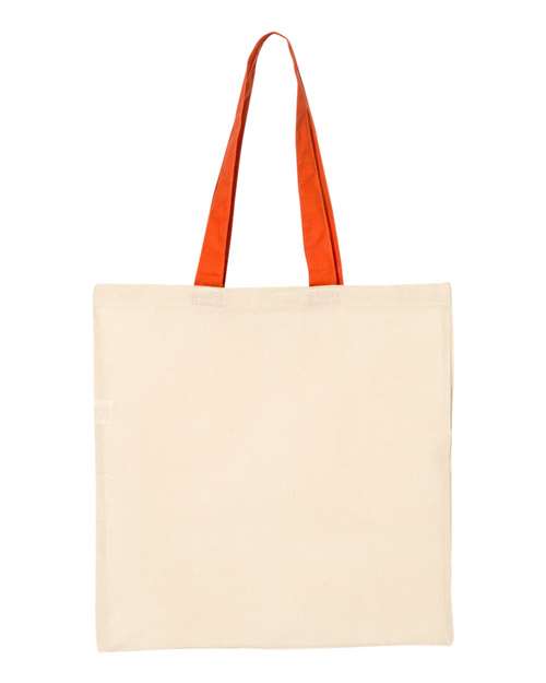 Q-Tees Economical Tote with Contrast-Color Handles QTB6000